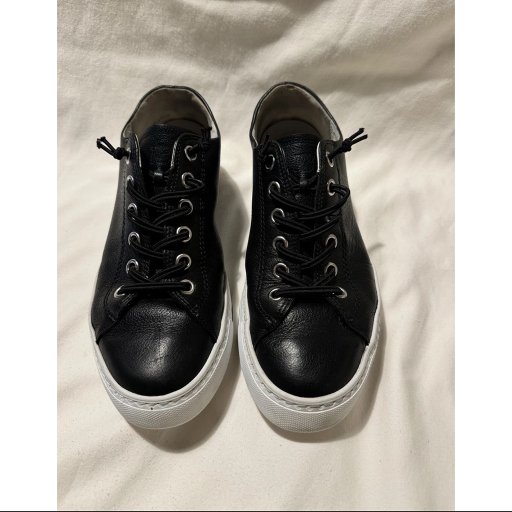 Paul Green Black Leather Shoes ~ Size Uk 6.5